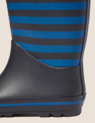 

Unisex,Boys,Girls M&S Collection Kids' Striped Wellies (5 Small - 12 Small) - Navy Mix, Navy Mix