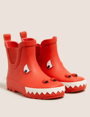 

M&S Collection Botas de agua infantiles Chelsea de monstruos (5 pequeño-12 pequeño) - Red, Red