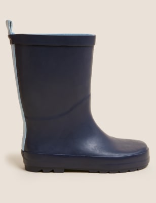 

M&S Collection Botas de agua infantiles lisas (3 pequeño-2 grande) - Navy, Navy