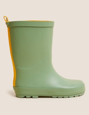 

M&S Collection Botas de agua infantiles lisas (3 pequeño-2 grande) - Light Green, Light Green