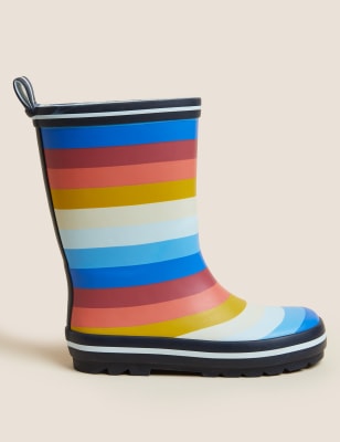 

Unisex,Boys,Girls M&S Collection Kids' Striped Wellies (4 Small - 13 Small) - Multi, Multi