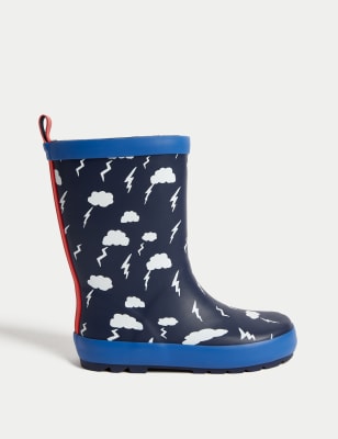 M&S Boys Freshfeet Lightning Wellies (4 Small - 13 Small) - 6 S - Navy, Navy