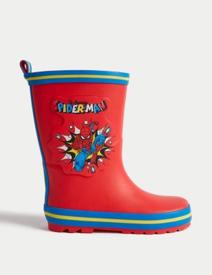 M&S Boys Spider-Mantm Wellies (4 Small - 13 Small) - 5 S - Red, Red