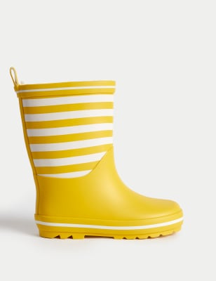 

Unisex,Boys,Girls M&S Collection Kids' Striped Wellies (4 Small - 7 Large) - Yellow Mix, Yellow Mix