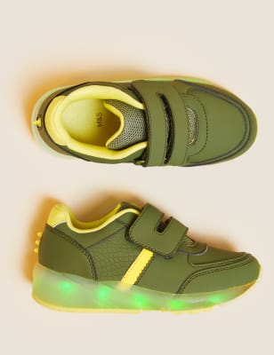 

Unisex,Boys,Girls M&S Collection Kids' Freshfeet™ Light-up Dinosaur Trainers (4 Small - 13 Small) - Green Mix, Green Mix
