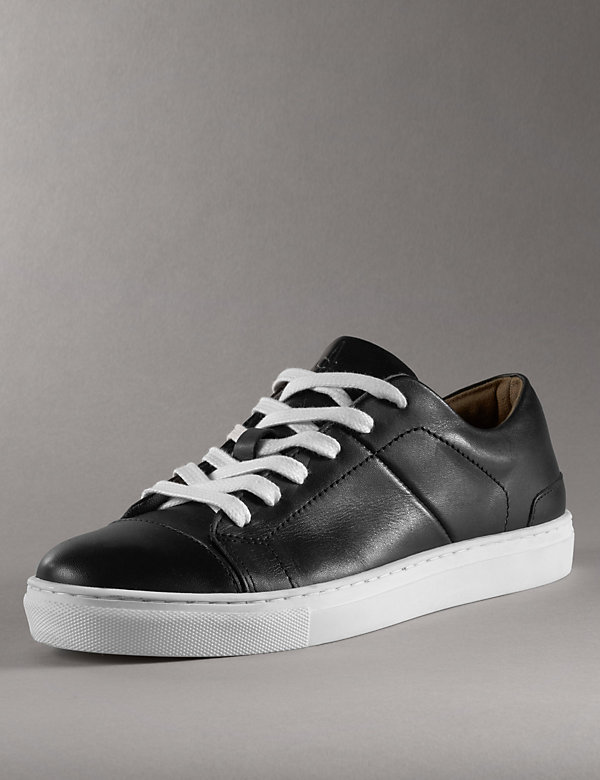 Kids' Leather Lace Up Trainers - HK