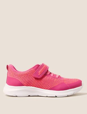 Marks And Spencer Girls Light As Air Kids' Freshfeet Riptape Trainers (3 Small - 3 Large) - Pink, Pink
