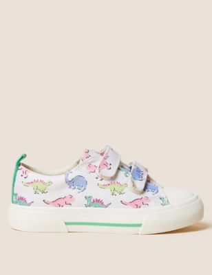

Boys M&S Collection Kids' Freshfeet™ Riptape Dinosaur Trainers ( 3 small-12 small) - White Mix, White Mix