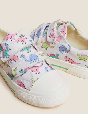

M&S Collection Kinderturnschuhe mit Klettverschluss, Freshfeet™ und Dinosauriermuster (19,5-32) - White Mix, White Mix