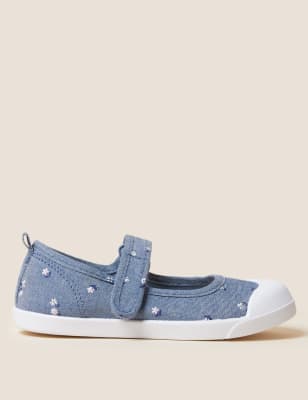 

Girls M&S Collection Kids' Freshfeet™ Floral Mary Jane Pumps (3 Small - 13 Small) - Denim, Denim