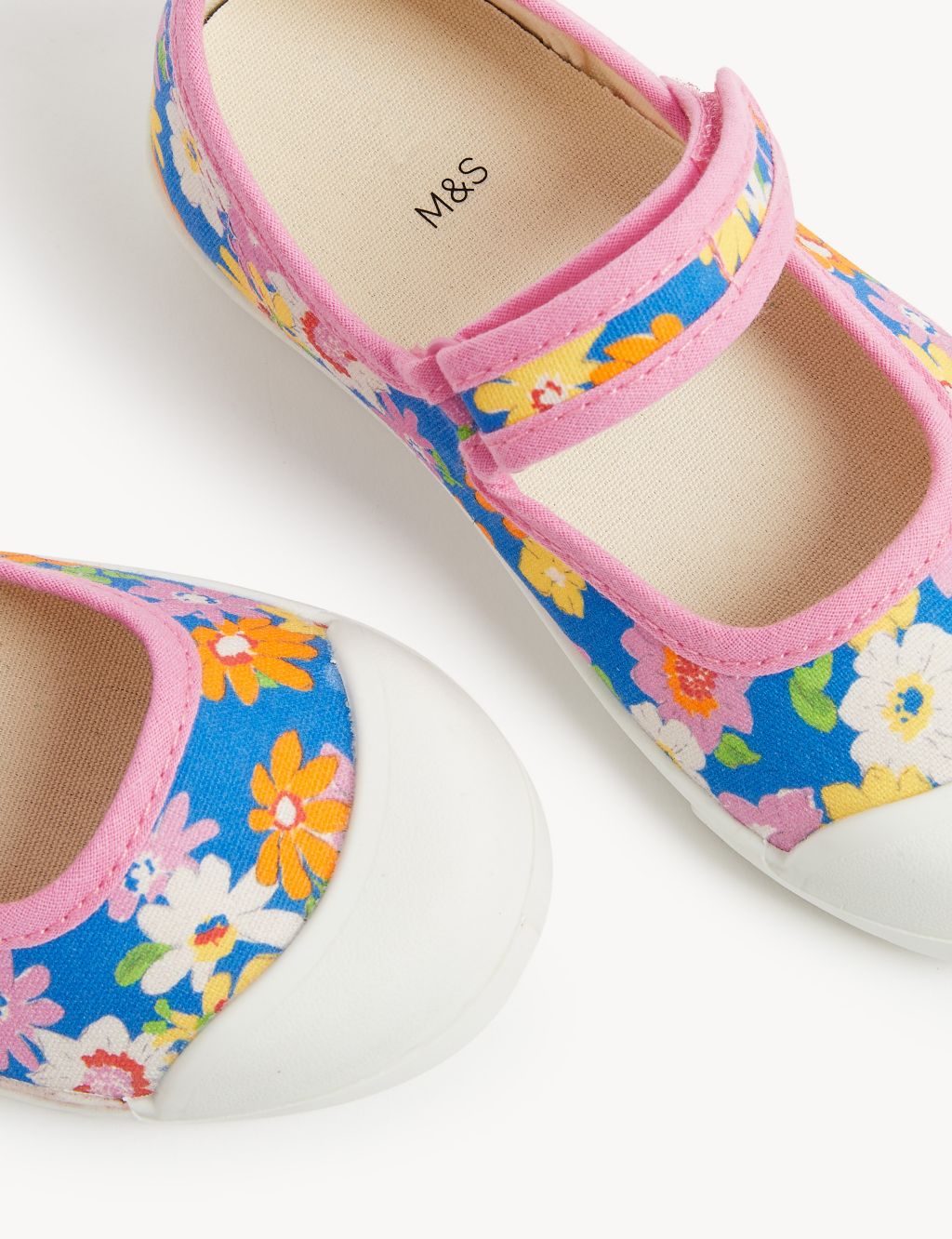 Kids’ Riptape Floral Mary Jane Shoes (4 Small - 13 Small) image 2