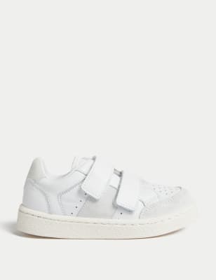 

Boys M&S Collection Leather Freshfeet™ Riptape Trainers (6 Small - 2 Large) - White Mix, White Mix