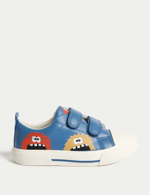 M&S Kids Riptape Monster Trainers (4 Small - 2 Large) - 4SSTD - Blue Mix, Blue Mix