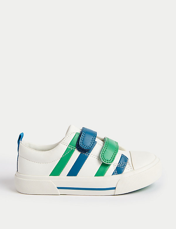 Kids' Riptape Striped Trainers (4 Small - 2 Large) - DK
