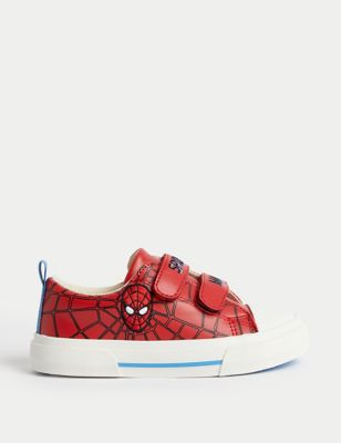 M&S Kids Spider-Mantm Riptape Trainers (4 Small - 2 Large) - 4SSTD - Red, Red