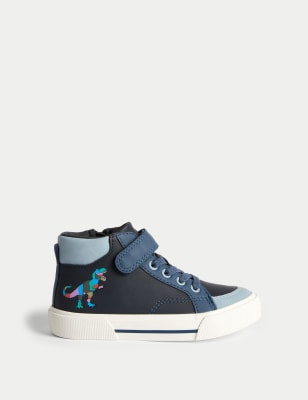 

Boys M&S Collection Kids' Riptape Dinosaur High Top Trainers (4 Small - 2 Large) - Navy Mix, Navy Mix