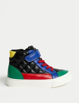 Kids' Colour Block Freshfeet™ High Top Trainers (4 small - 13 Small)