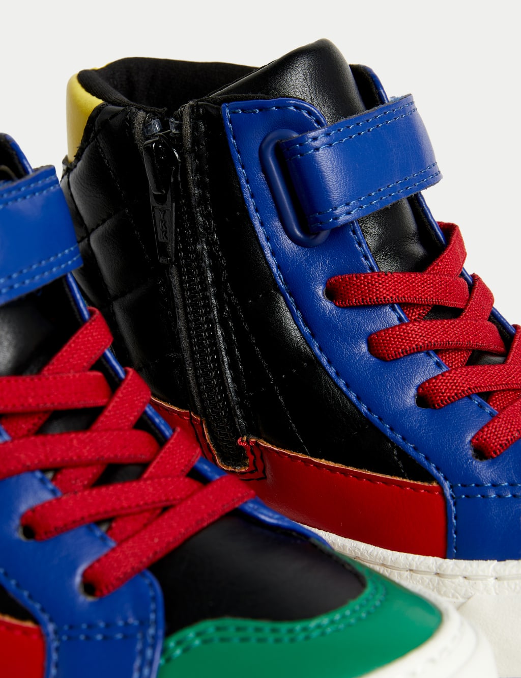 Kids' Colour Block Freshfeet™ High Top Trainers (4 small - 13 Small) image 3
