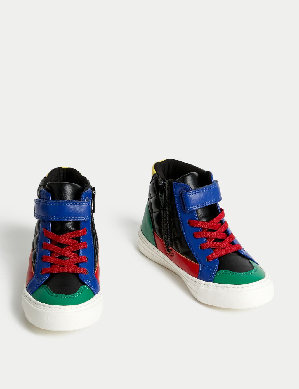 Kids' Colour Block Freshfeet™ High Top Trainers (4 small - 13 Small) image 2