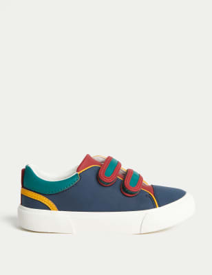 

Boys M&S Collection Kids' Colour Block Riptape Freshfeet™ Trainers (4 Small - 13 Small) - Navy Mix, Navy Mix