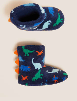 

Boys M&S Collection Kids' Dinosaur Slipper Boots (5 Small - 12 Small) - Navy, Navy