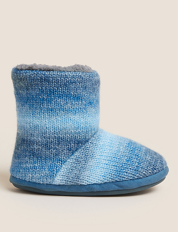 Knitted Slipper Boots (4 Small - 7 Large) - GR