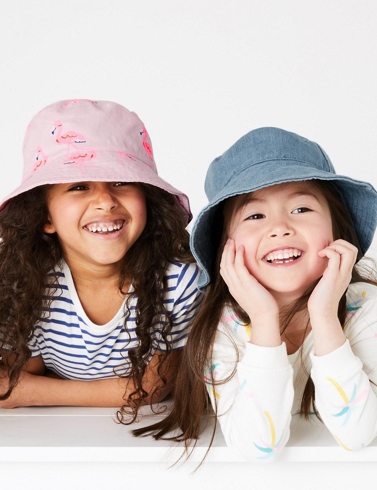 Kids' 2 Pack Flamingo Sun Hats (1-6 Yrs)