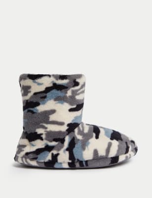 Kids Camouflage Slipper Boots 4 Small 7 Large M S CY