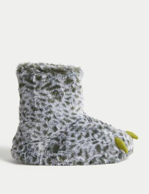 Kids' Faux Fur Claw Slipper Boots (4 Small - 7 Large)
