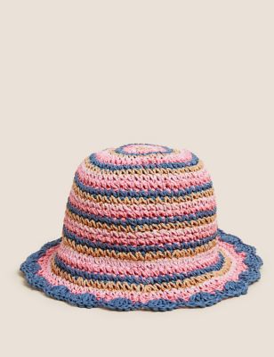 Girls M&S Collection Kids' Crochet Sun Hat (12 Mths - 13 Yrs) - Multi, Multi