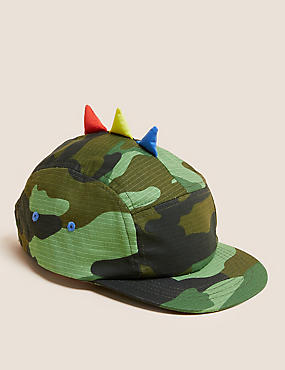 قبعة بيسبول من القطن الصافي بتصميم ديناصور بنتوءات للأطفال (1 - 6 سنوات)