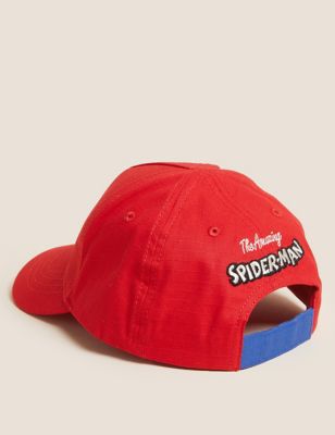 Boys M&S Collection Kids' Pure Cotton Spider-Man™ Baseball Cap (1-6 Yrs) - Red Mix