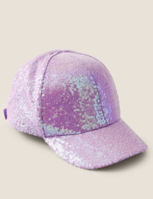 Casquette de baseball enfant, ornée de sequins (du 6 au 10 ans) - Lilac