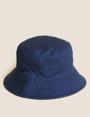 

M&S Collection Gorro para verano infantil 100% algodón liso (1-13 años) - Indigo, Indigo