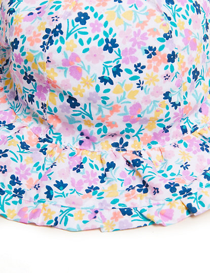 Kids' Pure Cotton Floral Sun Hat (0-6 Yrs)