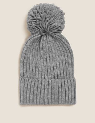 

M&S Collection Gorro de invierno infantil con pompones (0 meses-13 años) - Mid Grey, Mid Grey