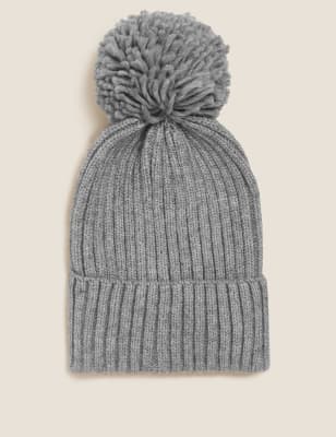 

Unisex,Boys,Girls M&S Collection Kids' Pom Pom Winter Hat (0 Mths - 13 Yrs) - Mid Grey, Mid Grey