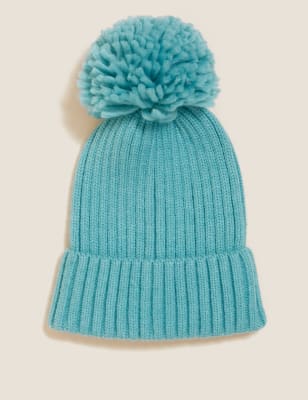 

M&S Collection Gorro de invierno infantil con pompones (0 meses-13 años) - Light Blue, Light Blue