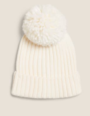 

Unisex,Boys,Girls M&S Collection Kids' Pom Pom Winter Hat (0 Mths - 13 Yrs) - Cream, Cream