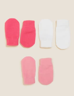 

Unisex,Boys,Girls M&S Collection Baby 3pk Magic Mittens - Rose Mix, Rose Mix