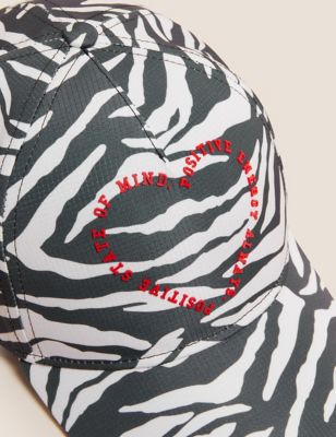 Girls M&S Collection Kids' Zebra Print Slogan Baseball Cap (6-13 Yrs) - Black Mix
