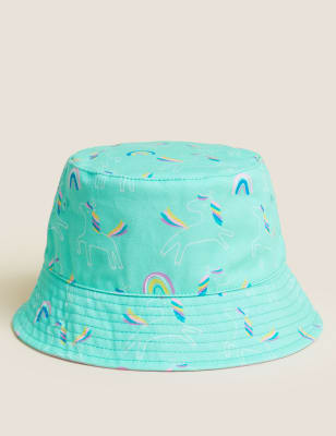 

Girls M&S Collection Kids' Pure Cotton Unicorn Sun Hat (1-13 Yrs) - Aqua Mix, Aqua Mix