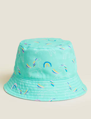 

Girls M&S Collection Kids' Pure Cotton Unicorn Sun Hat (1-13 Yrs) - Aqua Mix, Aqua Mix