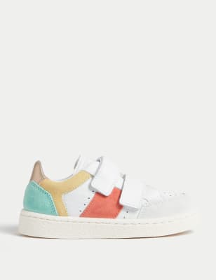

M&S Collection Kinderturnschuhe aus Leder mit Freshfeet™ und Blockfarben (22,5-34,5) - Orange Mix, Orange Mix
