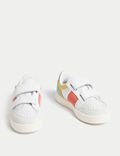 Kids' Leather Freshfeet™ Colour Block Trainers (6 Small - 2 Large)
