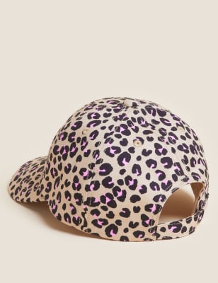 

Girls Kids' Pure Cotton Leopard Baseball Cap (1-13 Yrs) - Natural Mix, Natural Mix