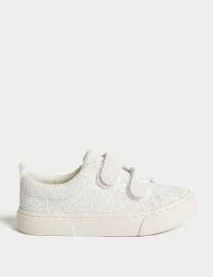 

Girls M&S Collection Kids' Glitter Riptape Trainers (4 Small - 2 Large) - White Mix, White Mix
