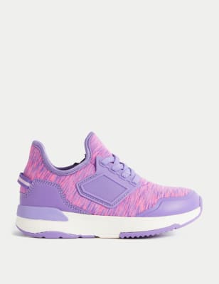 Marks And Spencer Unisex,Boys,Girls M&S Collection Kids' Freshfeet Trainers (4 Small - 13 Small) - Purple Mix, Purple Mix