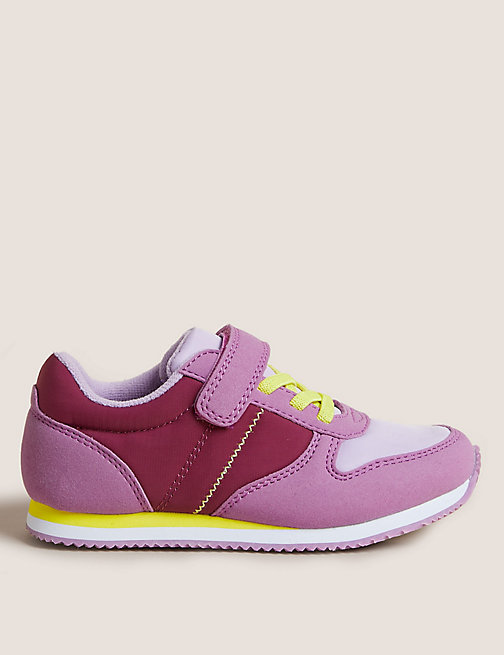 Marks And Spencer Girls M&S Collection Kids' Freshfeet Riptape Trainers (4 Small - 13 Small) - Pink Mix, Pink Mix