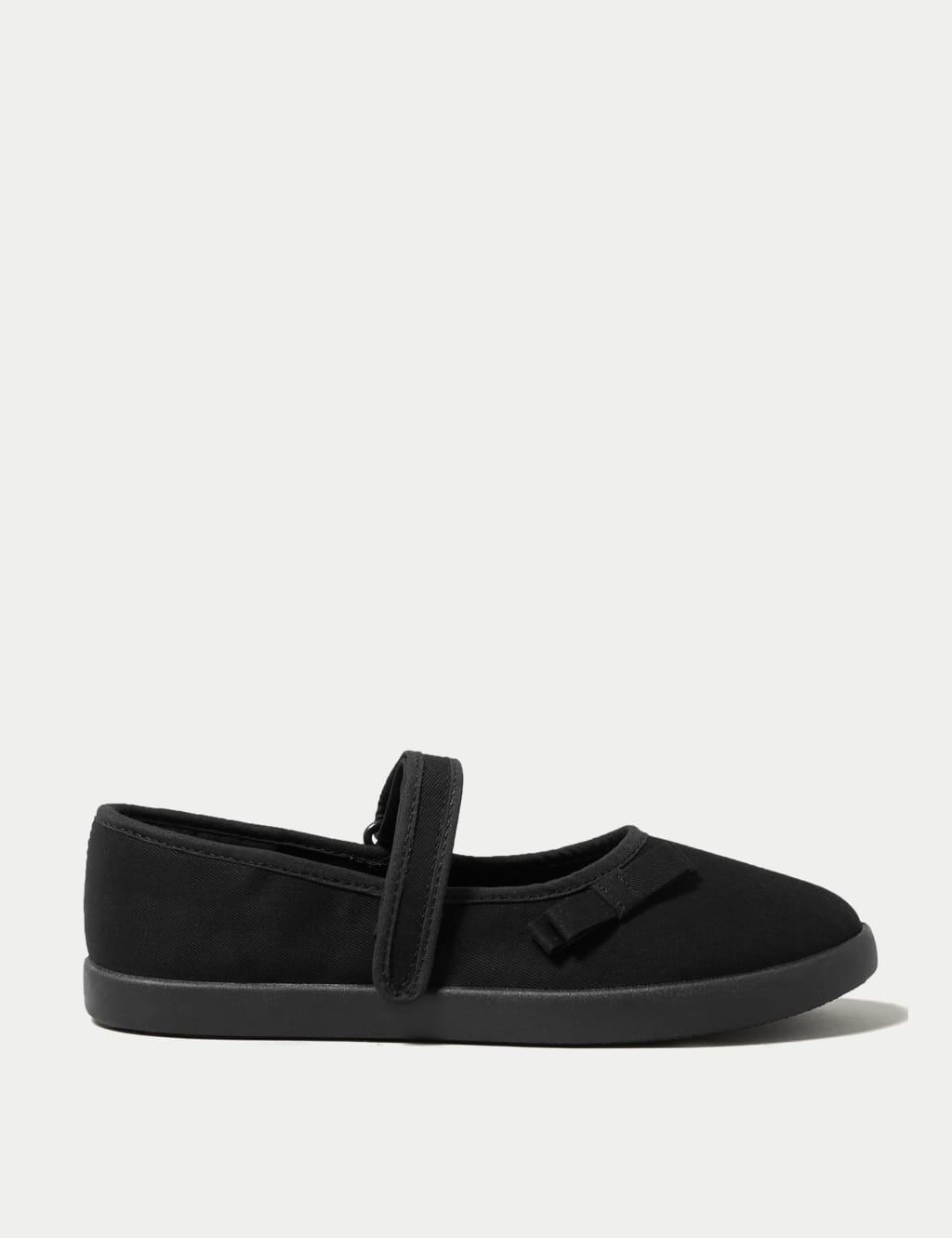 Girls Black Plimsolls M S